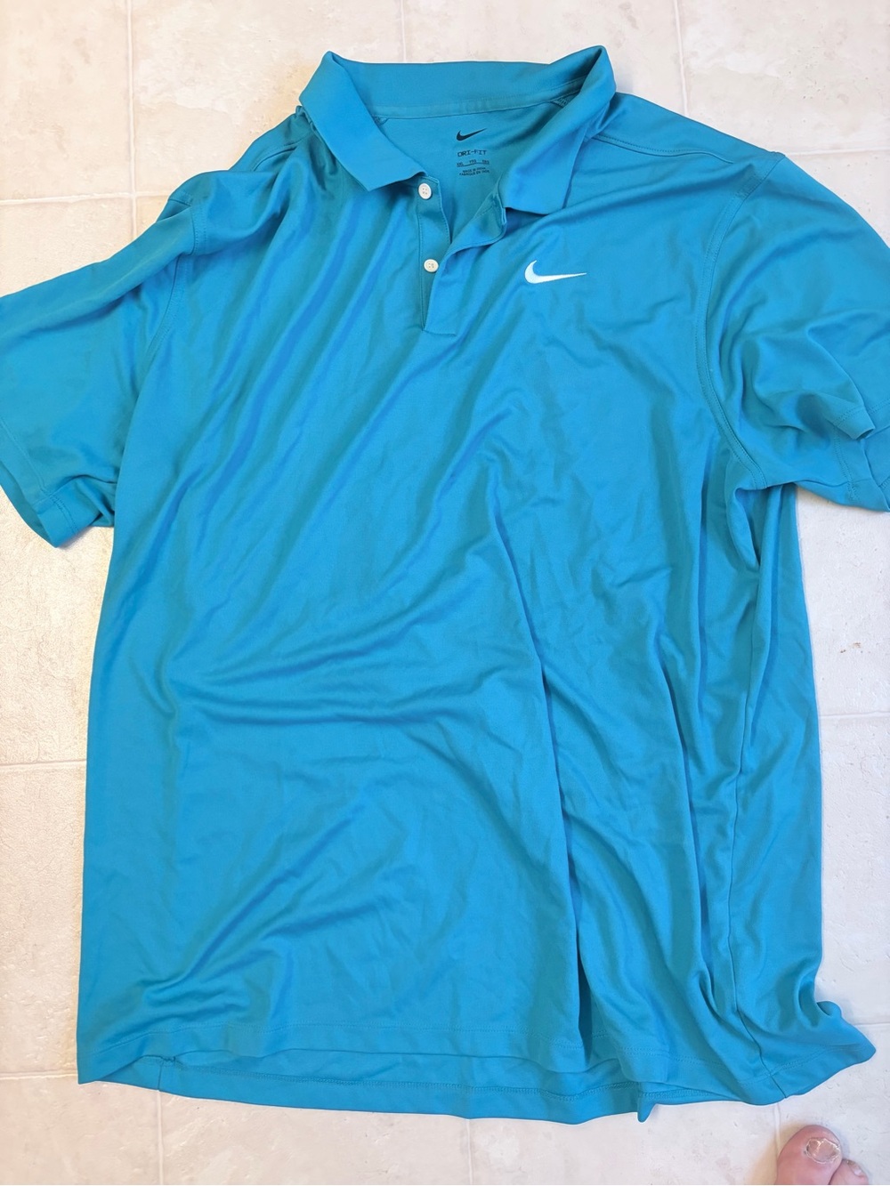 Nike Men’s Turquoise Polo Shirt with White Swoosh